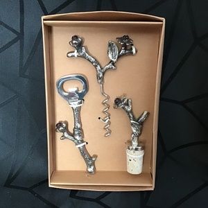 NWOT Bombay Bar set, bottle opener, corkscrew and wine stopper